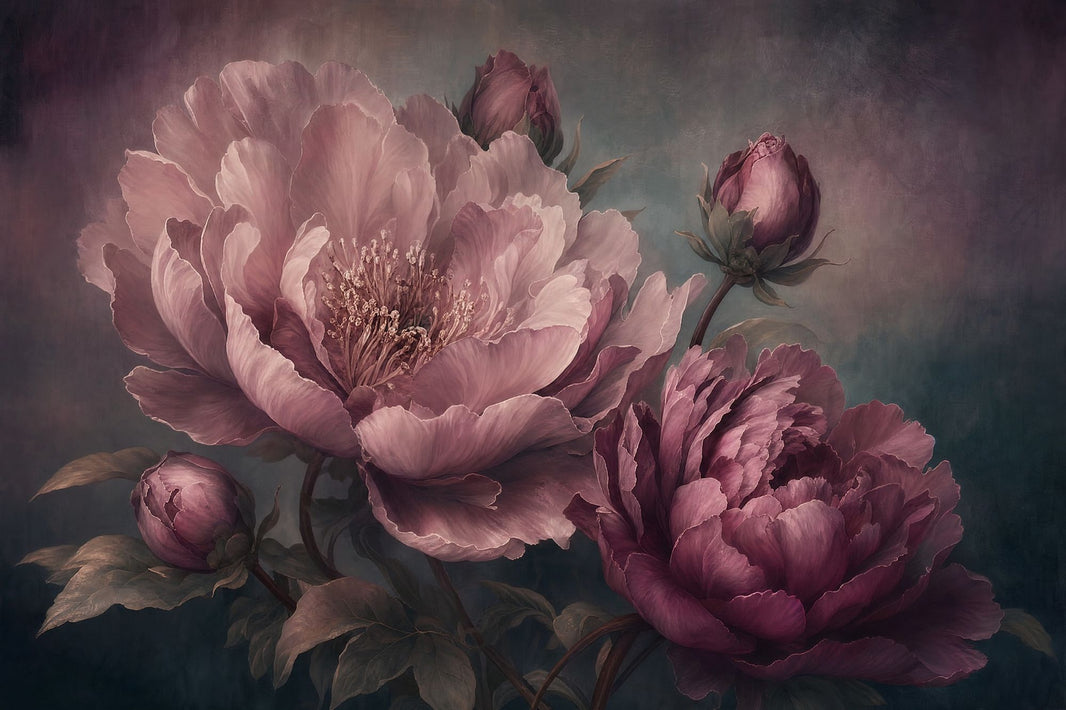 Dark Floral Wallpaper Moody Botanical Vintage Garden Removable Wall Decor pattern artwork