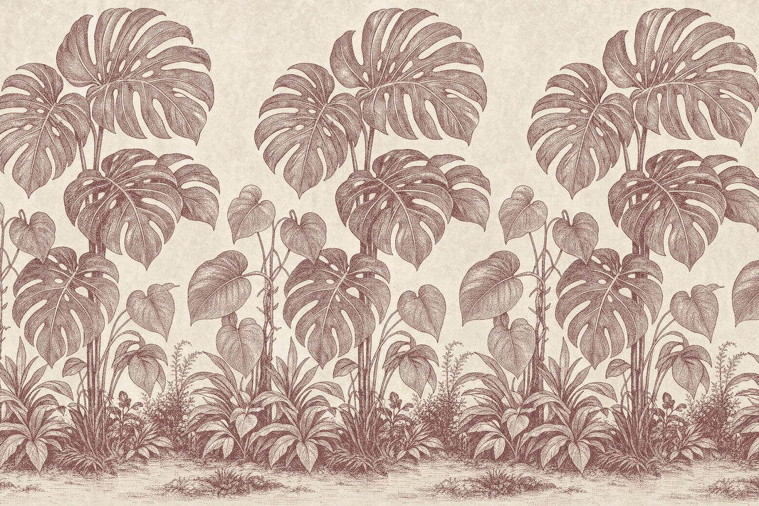 Vintage Tropical Wallpaper Tropical Removable Tropical Wall Decor pattern artwork