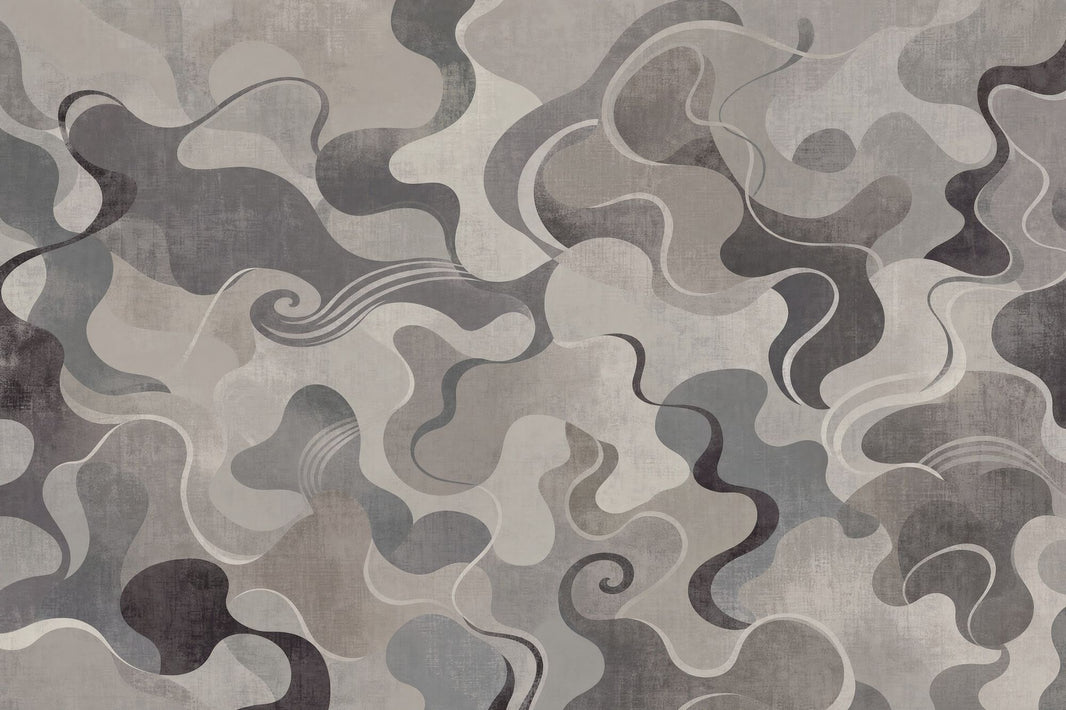 Abstract Wallpaper Organic Shapes Wavy Lines Removable Wall Decor pattern artwork