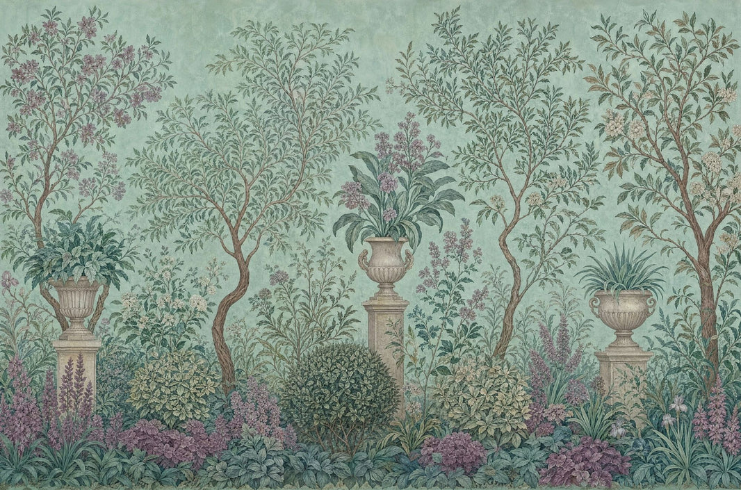 Muted Green Wallpaper Botanical Vintage Removable Wall Decor pattern artwork