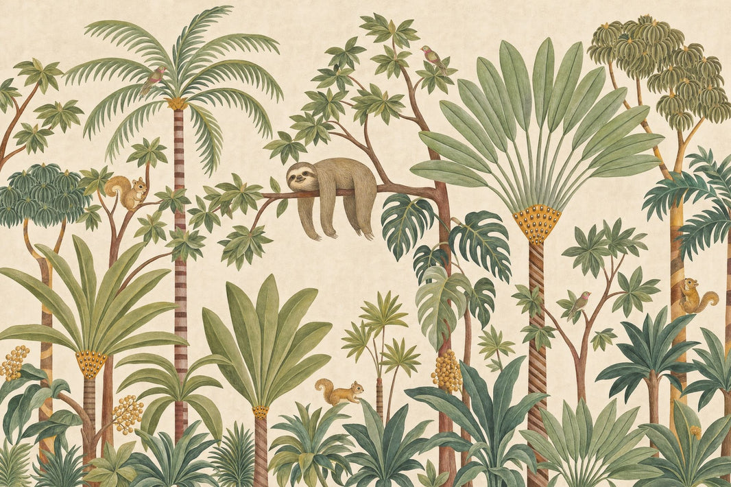 Paper Texture Wallpaper Tropical Botanical Wall Mural pattern artwork