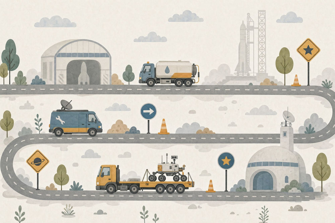 Space Theme Wallpaper Roadway Landscape Vehicles Removable Wall Decor pattern artwork