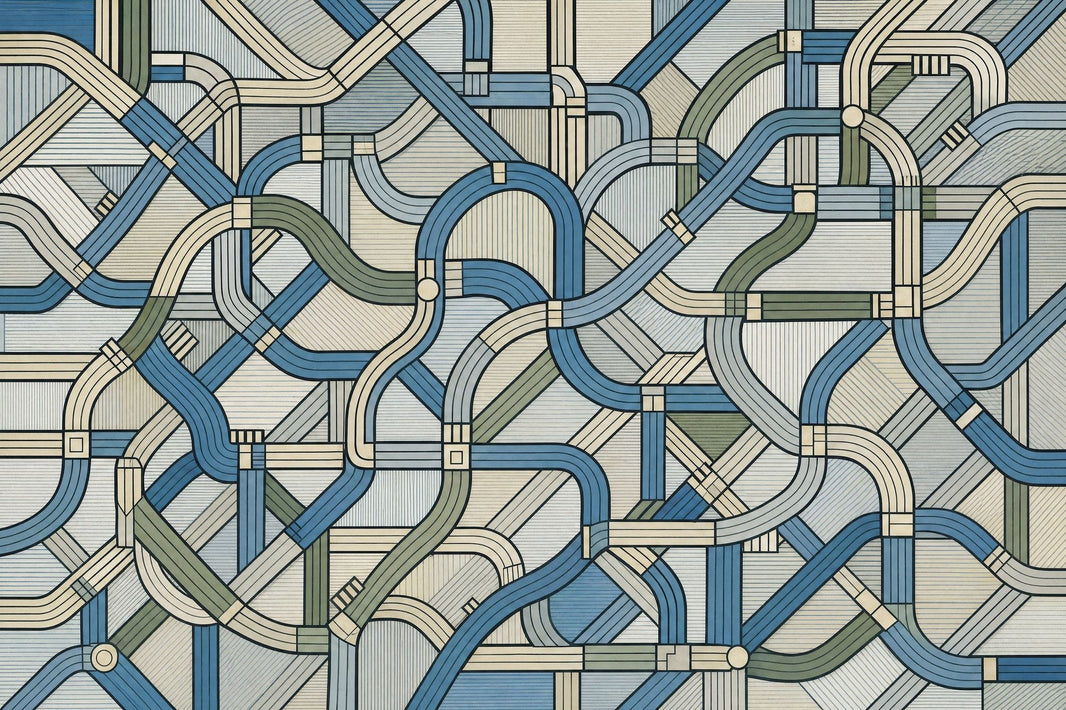 Mid Century Modern Wallpaper Retro Geometric Wall Mural pattern artwork