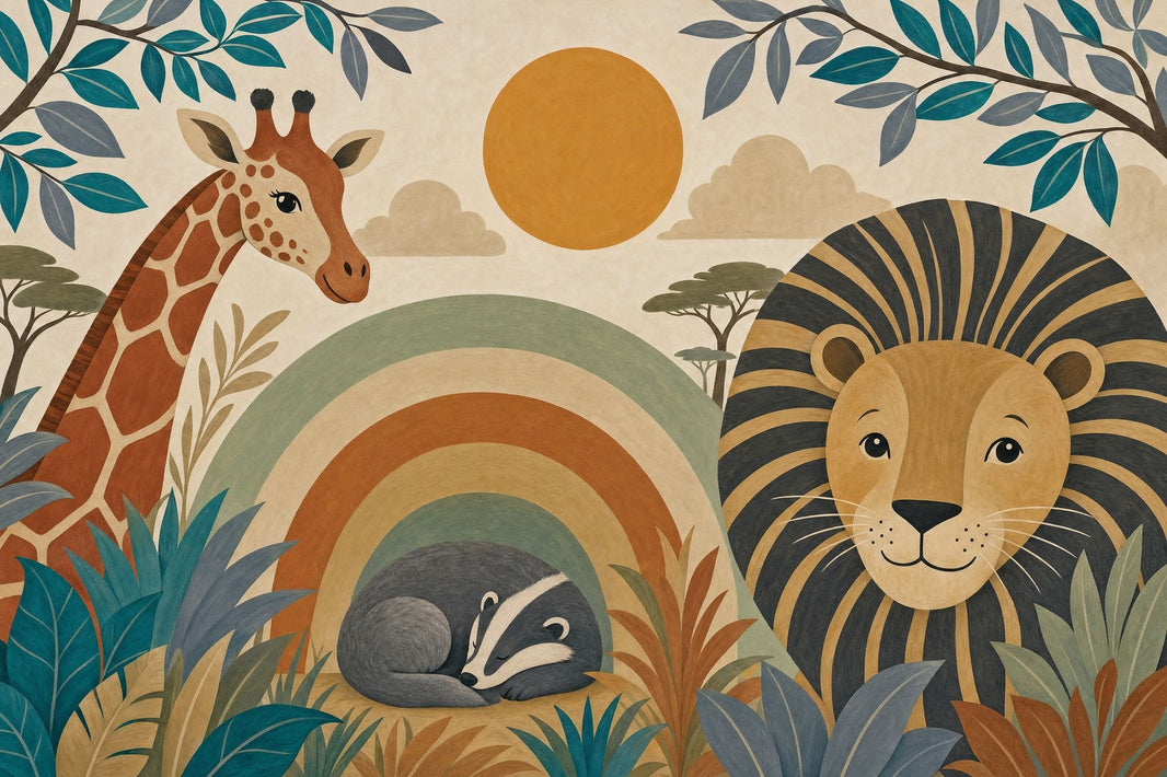 Nursery Wall Mural Wallpaper Safari Rainbow Arches Wall Mural pattern artwork