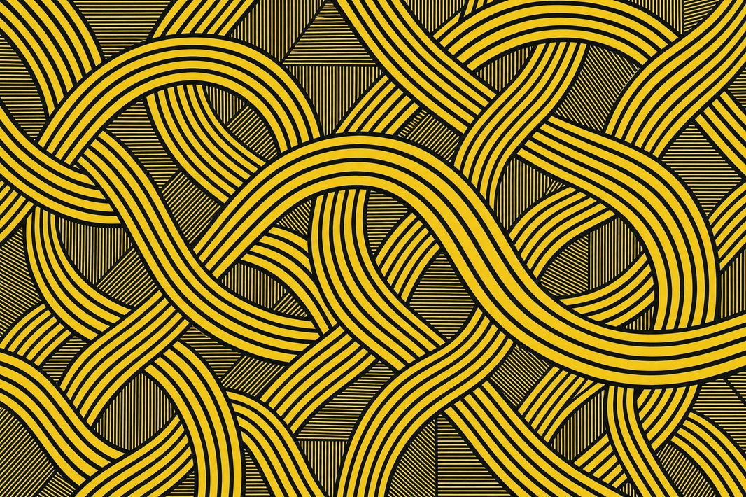 Abstract Geometric Wallpaper Interlocking Loops Striped Ribbons Removable Wall Decor pattern artwork