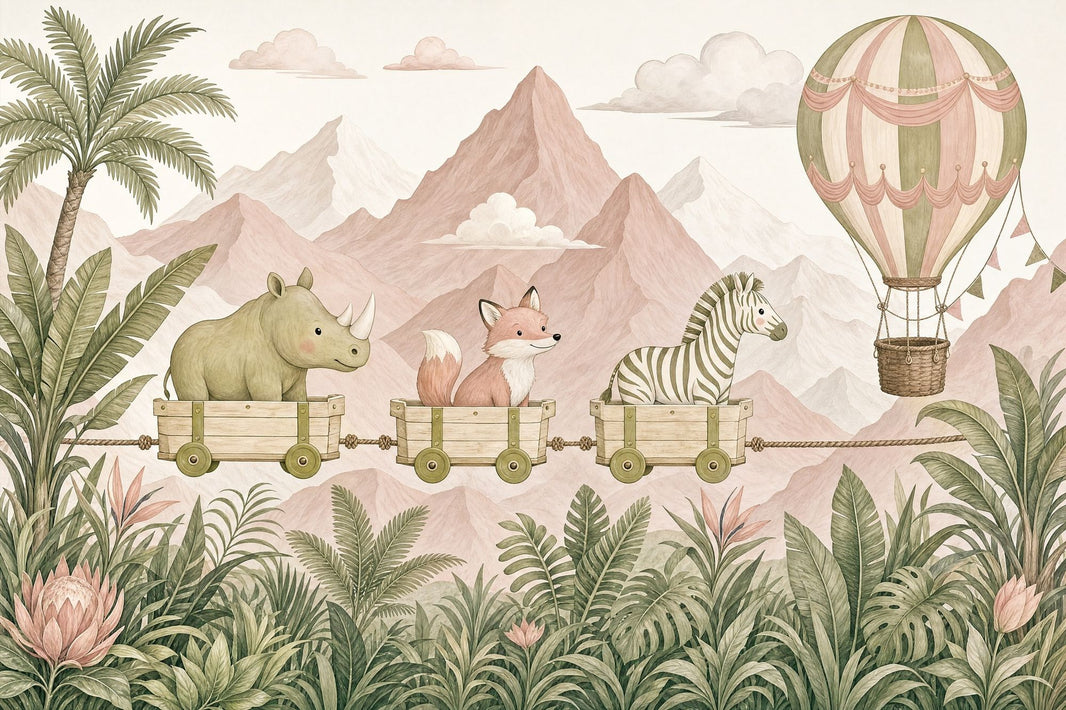 Hot Air Balloon Wallpaper Striped Balloon Removable Wall Decor pattern artwork