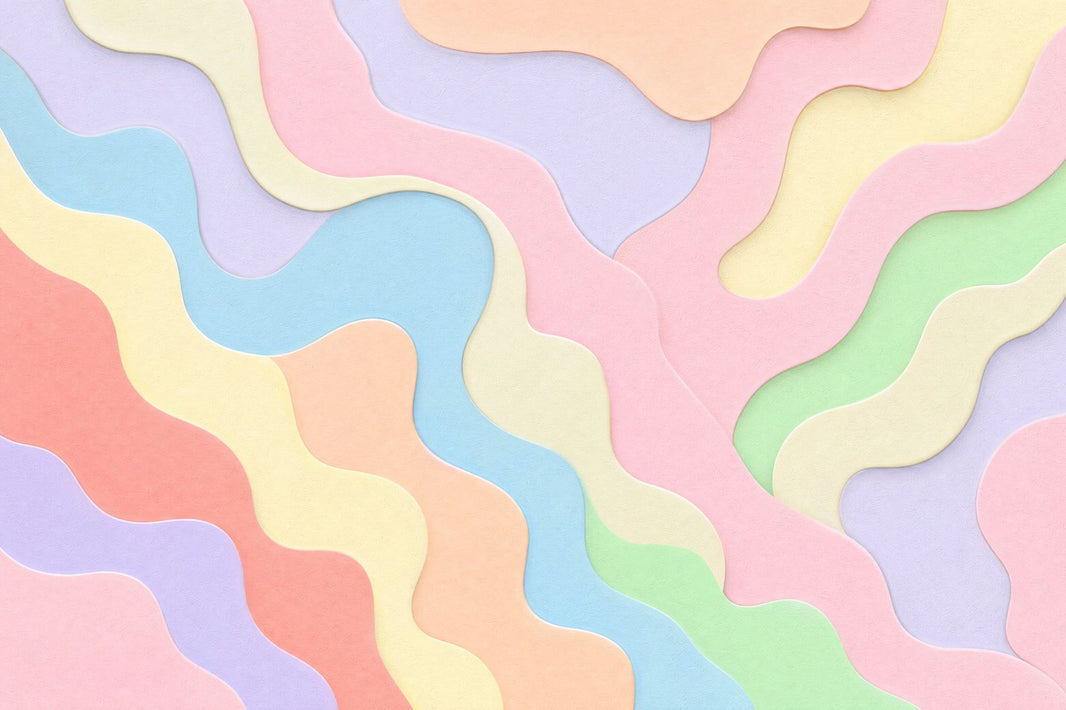 Abstract Waves Wallpaper Paper Cutout Layered Shapes Removable Wall Decor pattern artwork