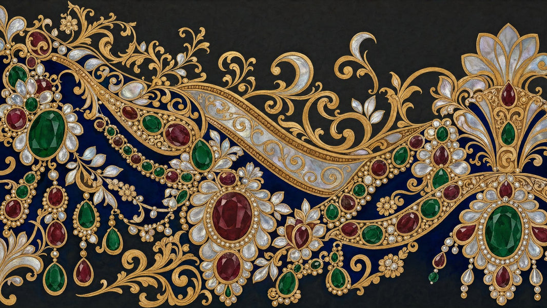 Gold Filigree Wallpaper Jeweled Floral Baroque Ornament Wall Mural pattern artwork