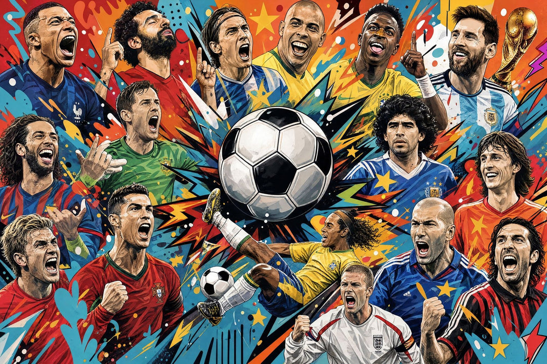 Sports Collage Wallpaper Soccer Removable Trophy Wall Decor pattern artwork