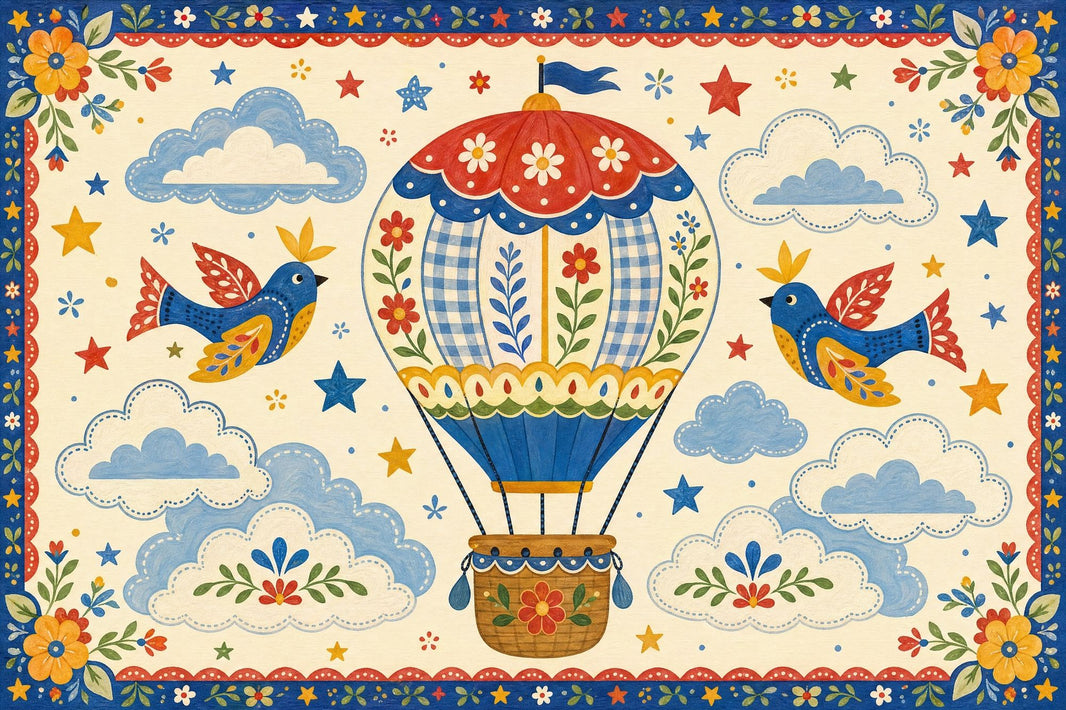 Hot Air Balloon Wallpaper Balloon Ride Removable Sky Wall Decor pattern artwork