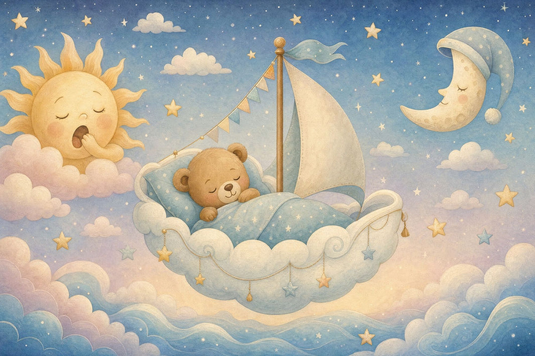Nursery Wallpaper Sleepy Removable Teddy Bear Wall Decor pattern artwork