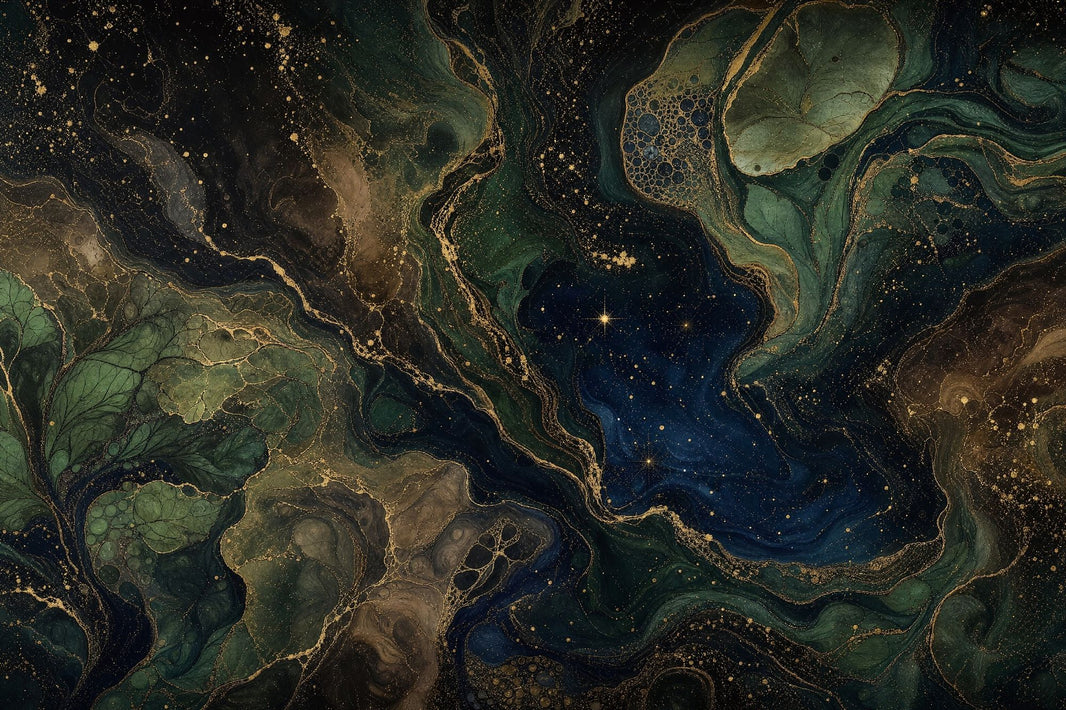 Dark Abstract Wallpaper Marble Effect Celestial Night Sky Wall Mural pattern artwork