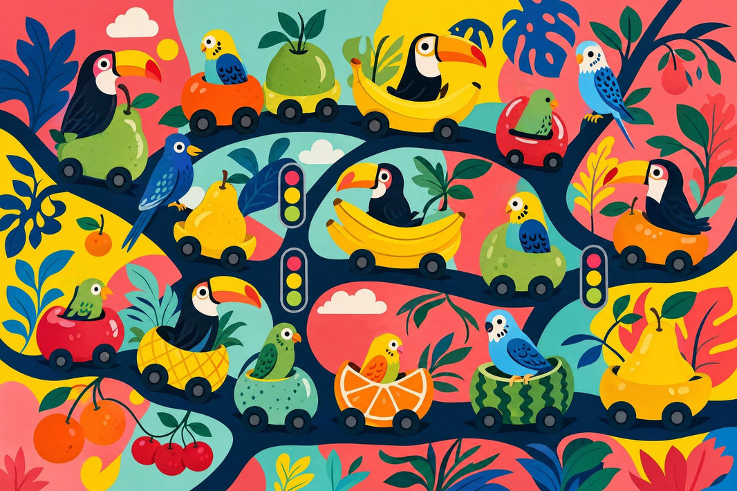 Tropical Birds Wallpaper Toucan Removable Parrot Wall Decor pattern artwork