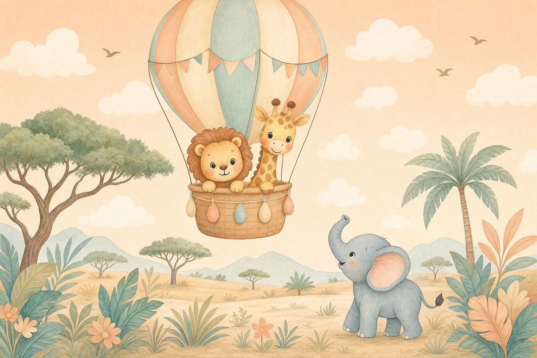 Hot Air Balloon Wallpaper Watercolor Texture Hot Air Balloon Removable Wall Decor pattern artwork