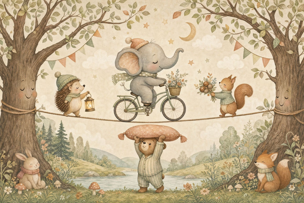Woodland Animals Wallpaper Nursery Mural Removable Watercolor Illustration Wall Decor pattern artwork