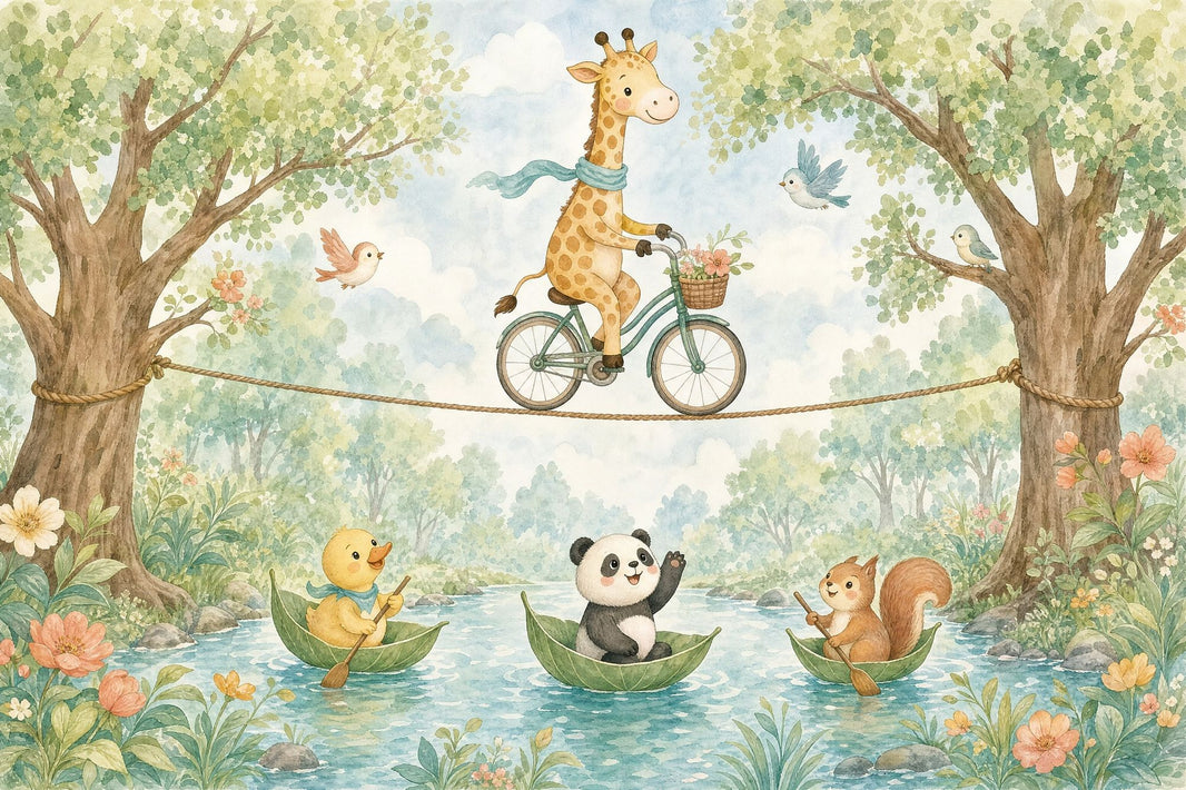 Whimsical Woodland Wallpaper Watercolor Removable Storybook Nursery Wall Decor pattern artwork