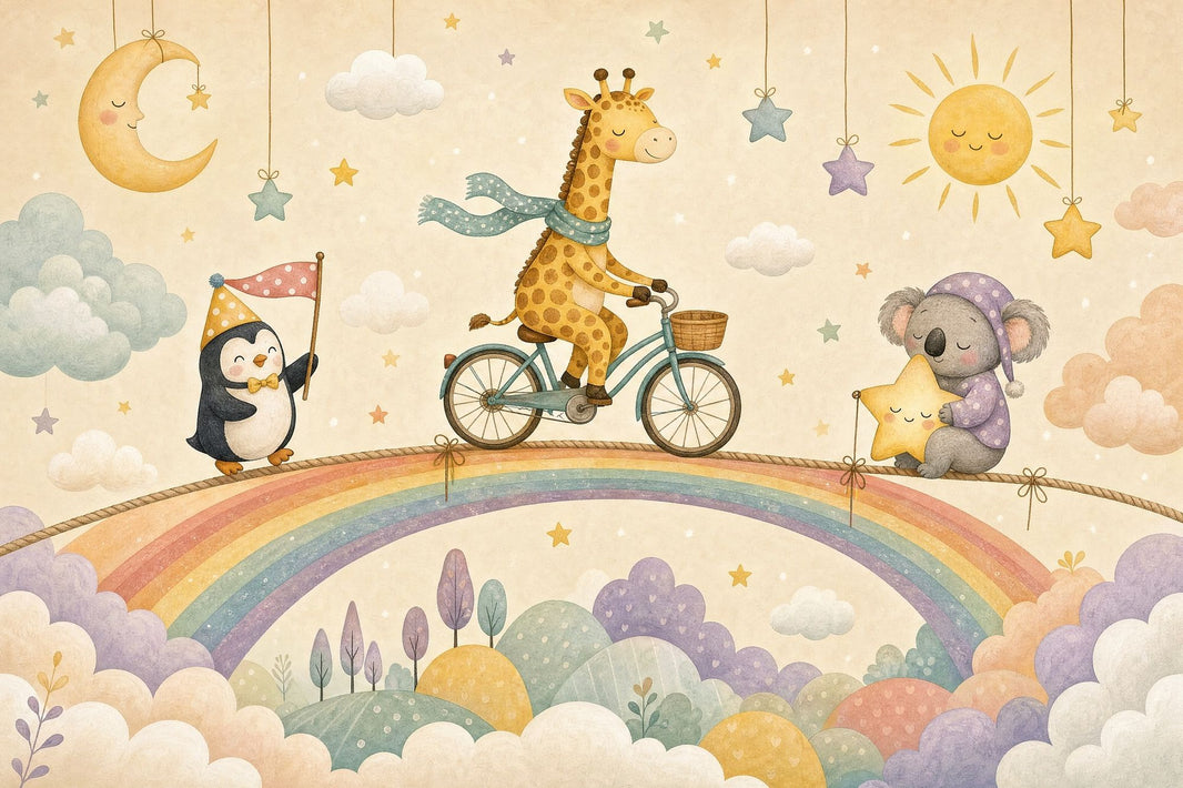Nursery Wallpaper Watercolor Pastel Rainbow Wall Mural pattern artwork
