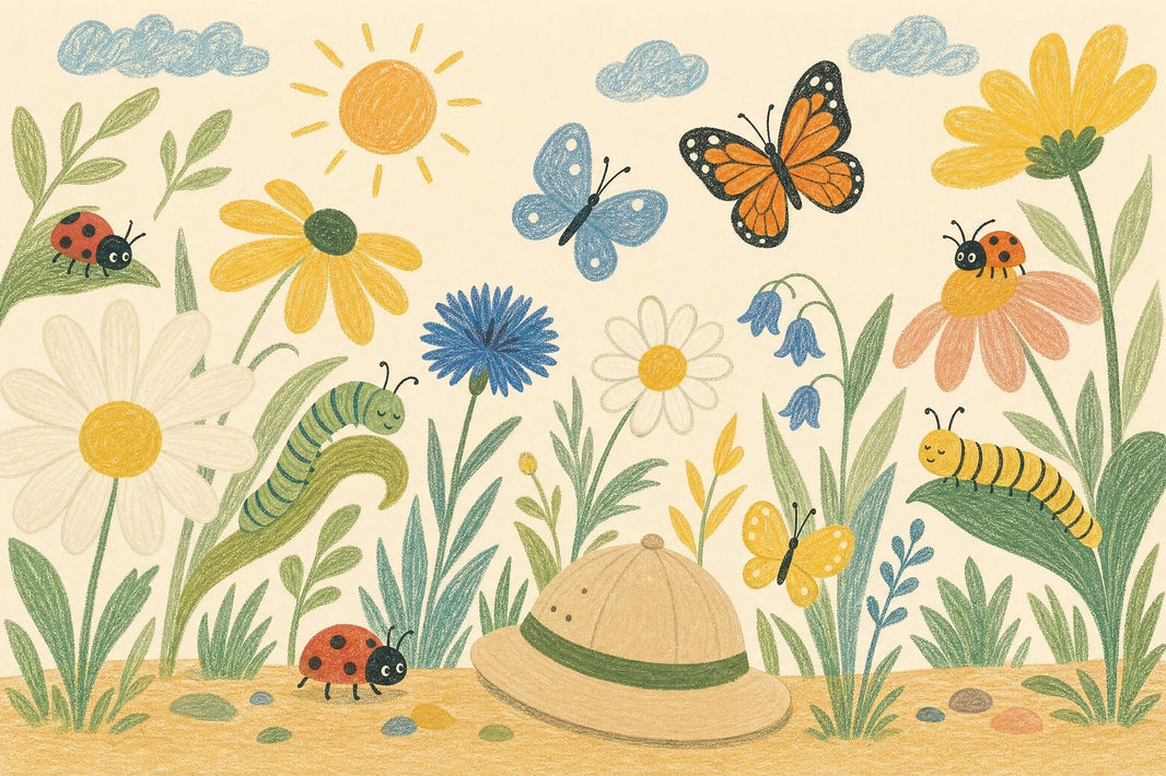 Floral Meadow Wallpaper Butterflies Removable Bright Garden Wall Decor pattern artwork