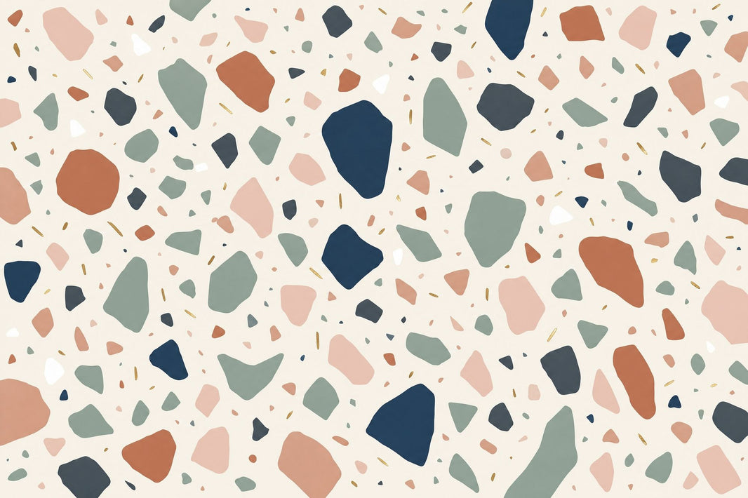Terrazzo Wallpaper Abstract Geometric Shapes Removable Wall Decor pattern artwork