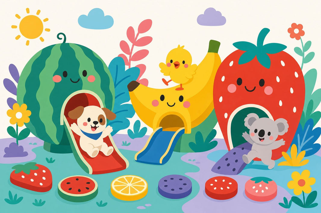 Fruit Playground Wallpaper Watermelon Slide Removable Kids Nursery Wall Decor pattern artwork