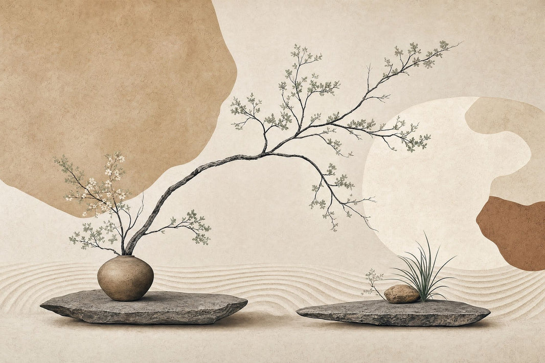 Zen Wallpaper Minimalist Removable Japanese Inspired Wall Decor pattern artwork