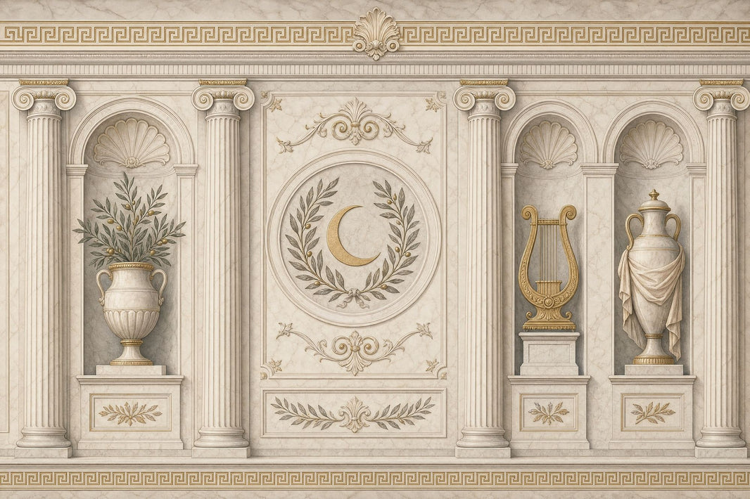 Greco Roman Wallpaper Marble Removable Columns Wall Decor pattern artwork