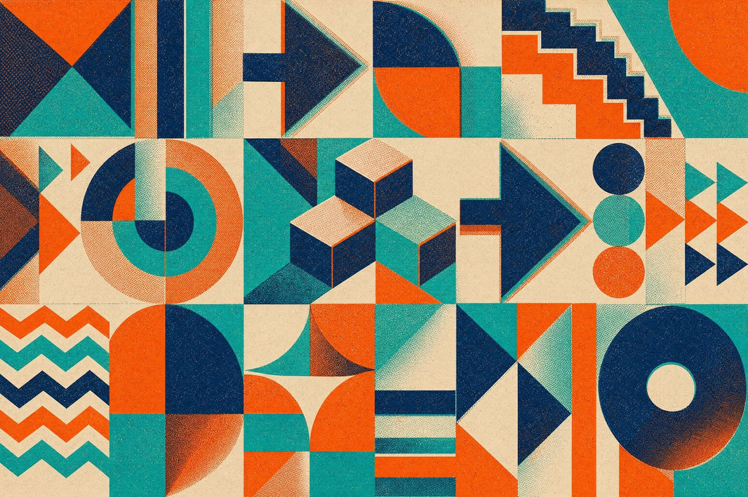 Mid-Century Modern Wallpaper Retro Geometric Wall Mural pattern artwork
