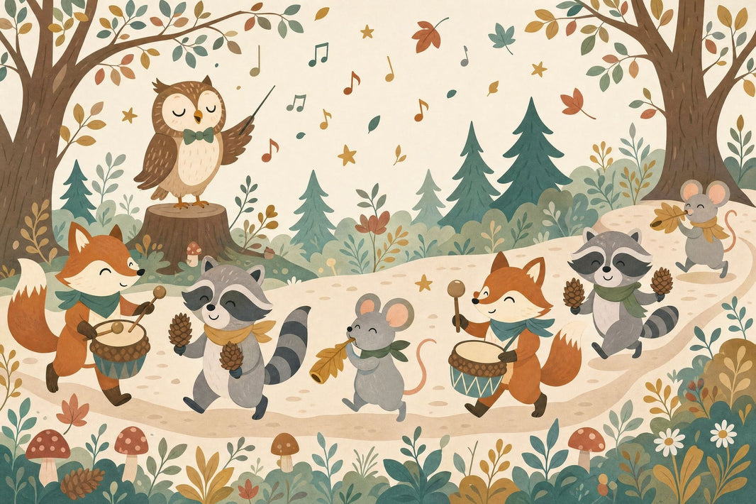 Woodland Wallpaper Forest Animals Removable Nursery Wall Decor pattern artwork