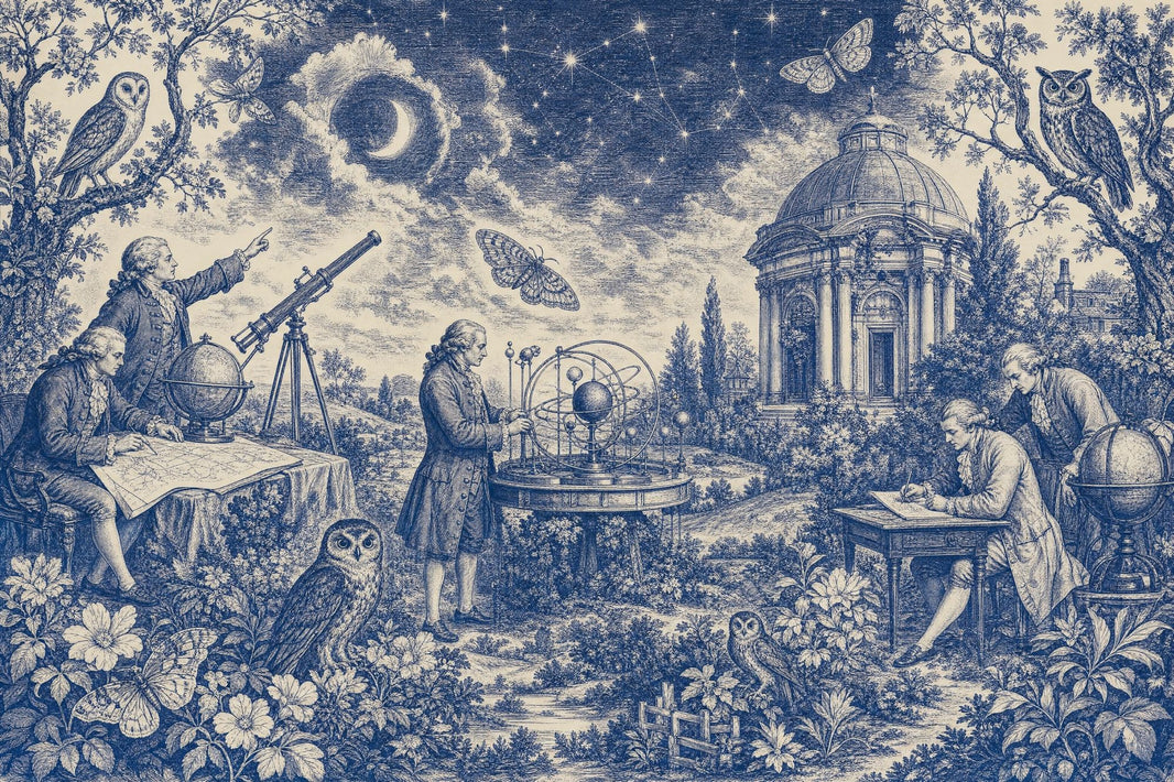 Blue Toile Wallpaper Night Sky Astronomy Removable Wall Decor pattern artwork