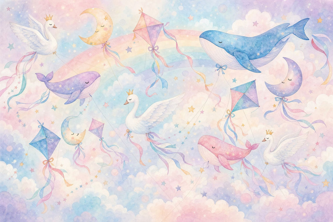 Watercolor Texture Wallpaper Pastel Sky Removable Dreamy Nursery Wall Decor pattern artwork