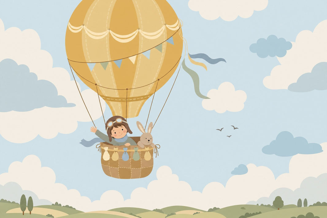 Hot Air Balloon Wallpaper Balloon Cloud Wall Mural pattern artwork