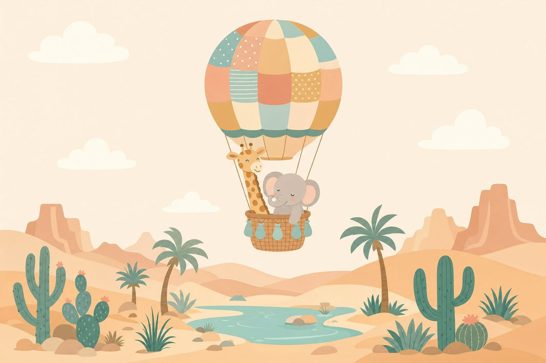 Hot Air Balloon Wallpaper Sky Desert Removable Wall Decor pattern artwork