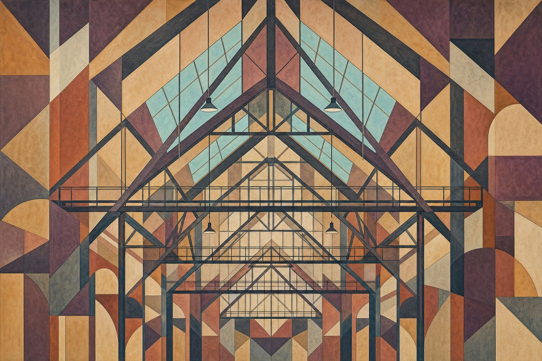 Industrial Interior Wallpaper Geometric Art Deco Removable Wall Decor pattern artwork