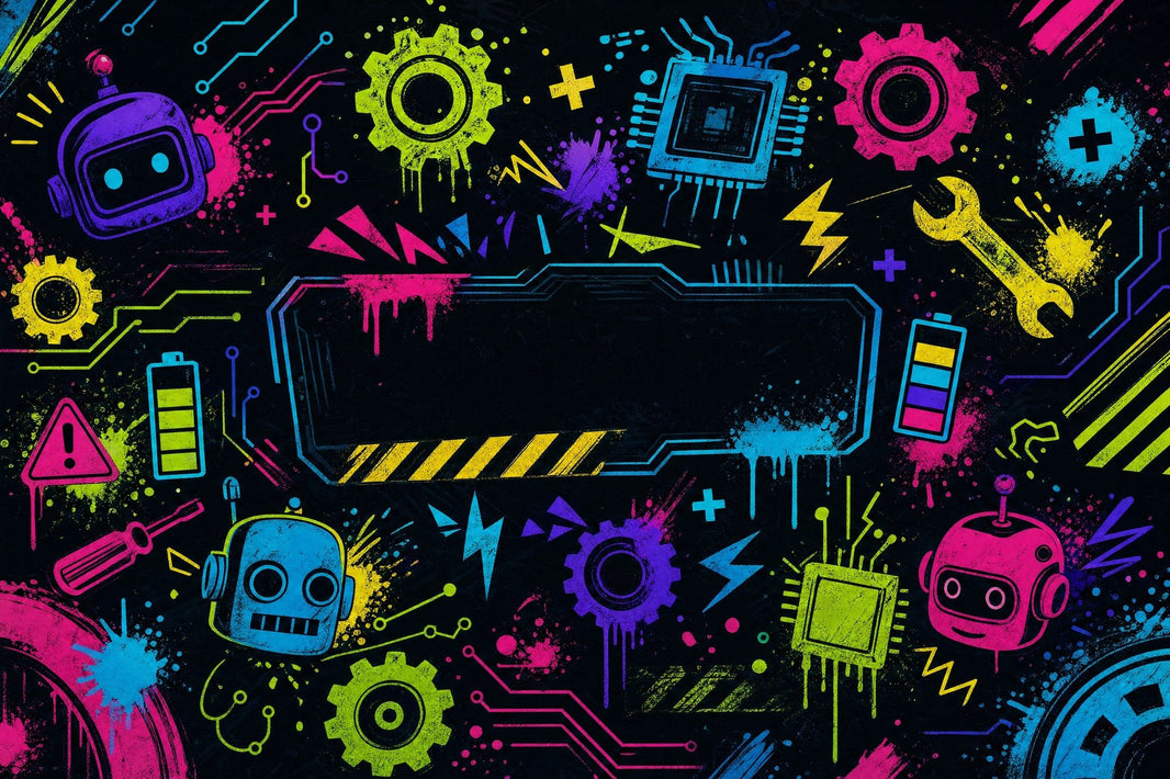 Robotics Wallpaper Neon Circuit Board Removable Wall Decor pattern artwork