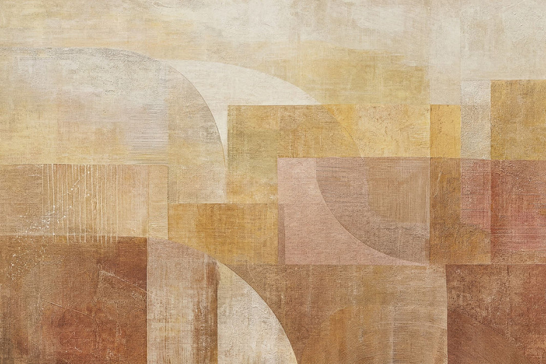 Abstract Geometric Wallpaper Arched Curves Textured Plaster Removable Wall Decor pattern artwork