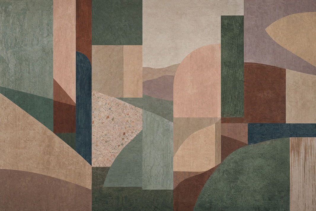 Mid Century Modern Wallpaper Geometric Shapes Removable Abstract Wall Decor pattern artwork