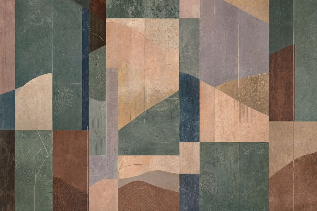 Muted Green Wallpaper Mid Century Modern Mid Century Modern Wall Mural pattern artwork