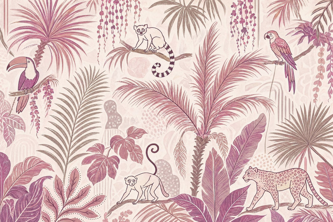 Jungle Wallpaper Toucan Tropical Removable Wall Decor pattern artwork