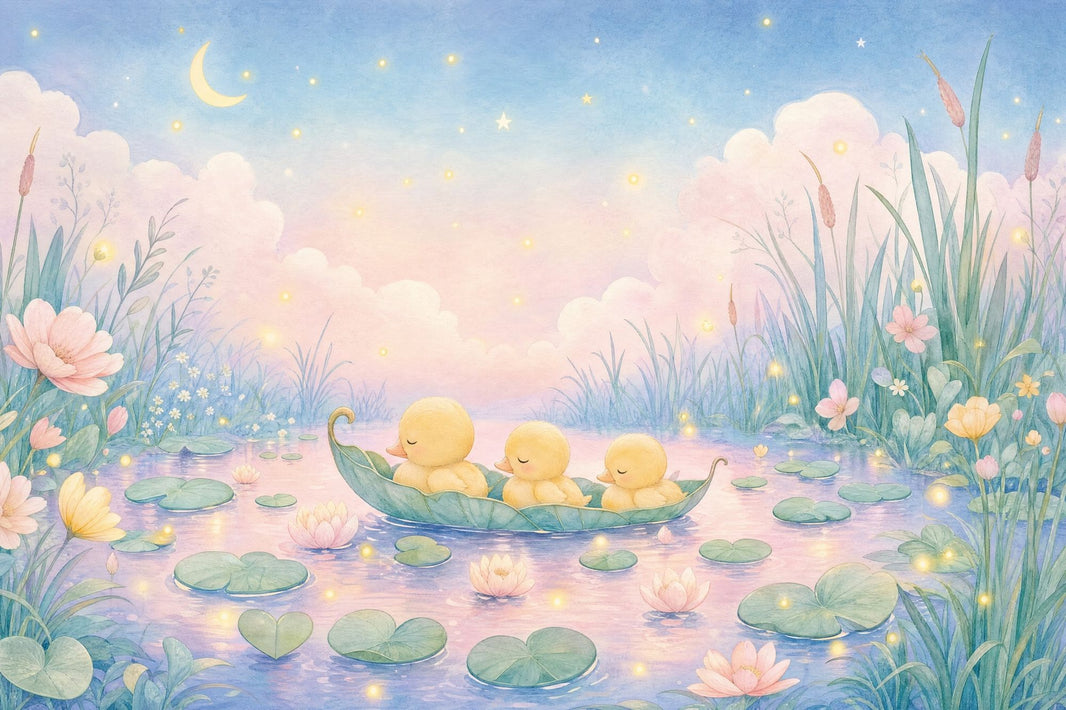 Pastel Watercolor Wallpaper Pond Landscape Removable Sleeping Ducklings Wall Decor pattern artwork