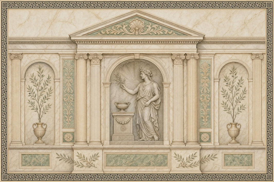 Greco Roman Wallpaper Fresco Removable Marble Wall Decor pattern artwork