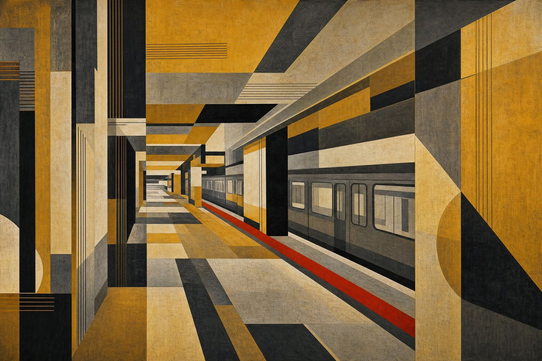 Subway Station Wallpaper Geometric Removable Industrial Wall Decor pattern artwork