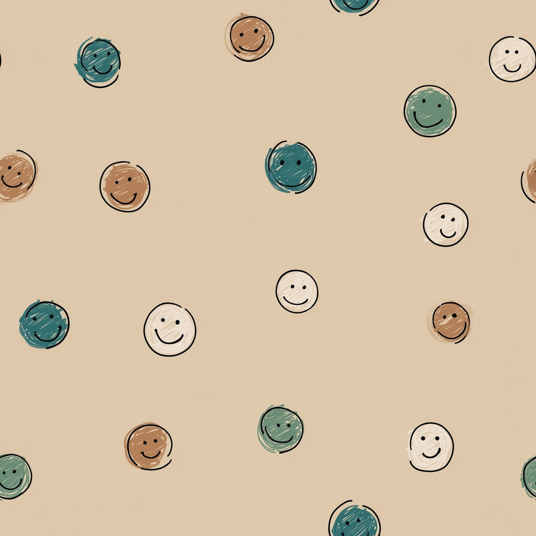 Smiley Faces Wallpaper Hand Drawn Removable Scribble Texture Wall Double Roll pattern artwork