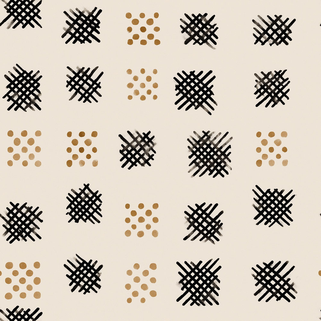Abstract Geometric Wallpaper Hand Painted Black Crosshatch Removable Wall Decor pattern artwork