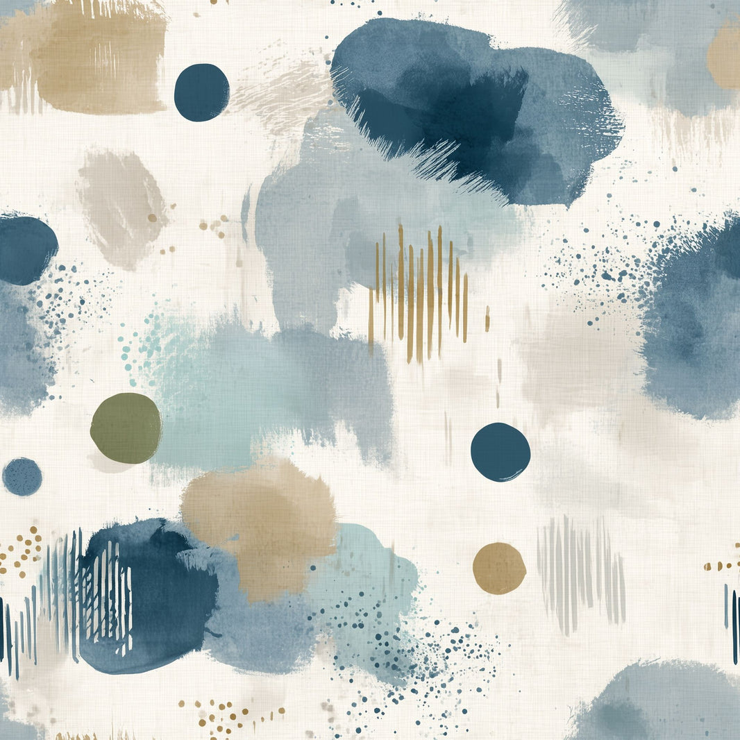 Abstract Watercolor Wallpaper Blue Brushstrokes Paint Splatter Decorative Mural pattern artwork