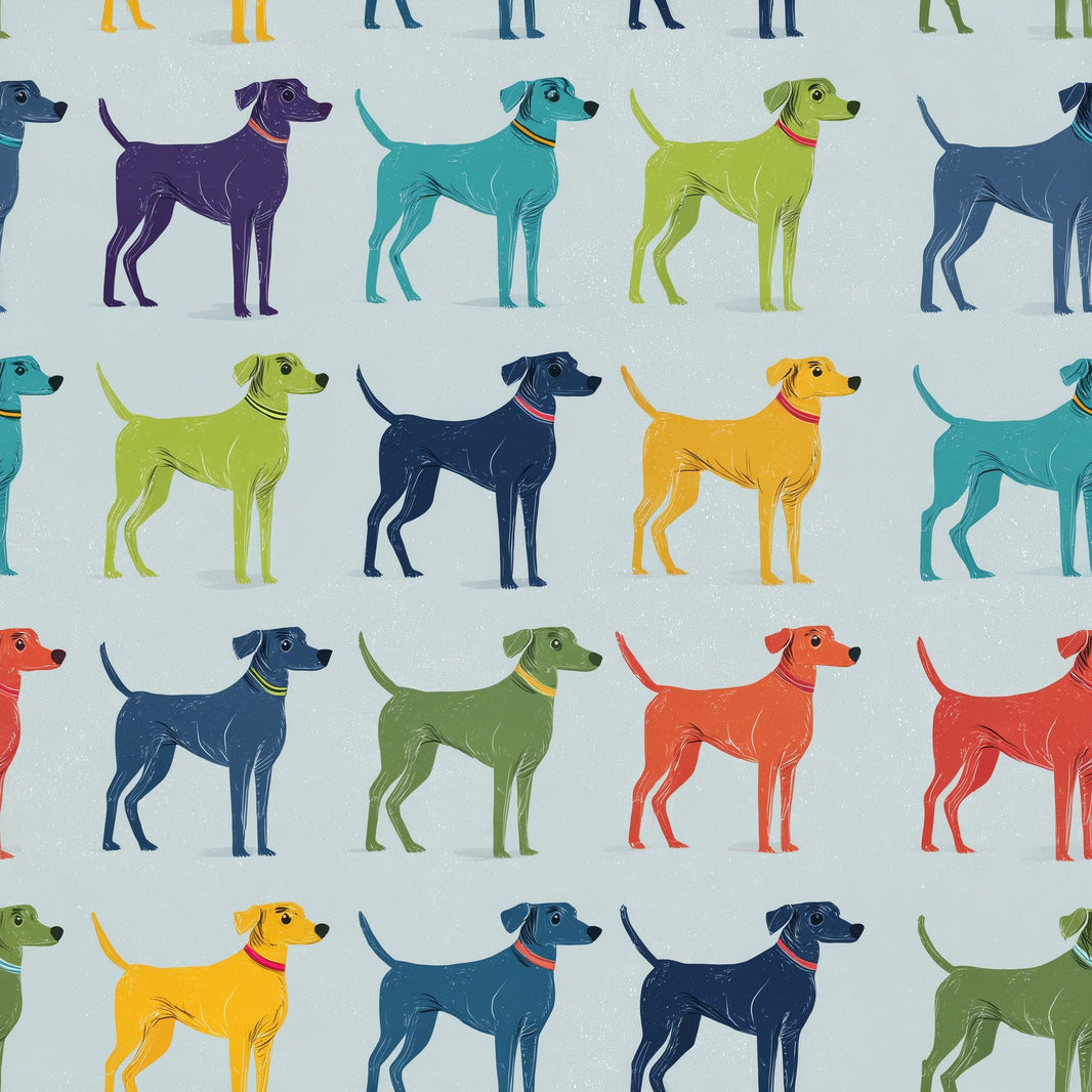 Dog Pattern Wallpaper Animal Print Playful Removable Wall Decor pattern artwork