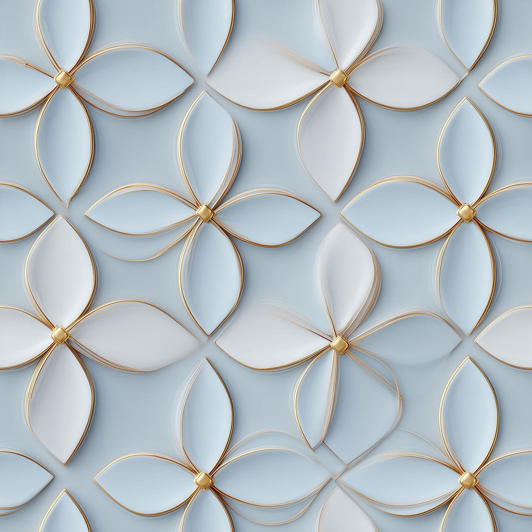 Geometric Floral Wallpaper 3D Embossed Art Deco Inspired Removable Wall Decor pattern artwork