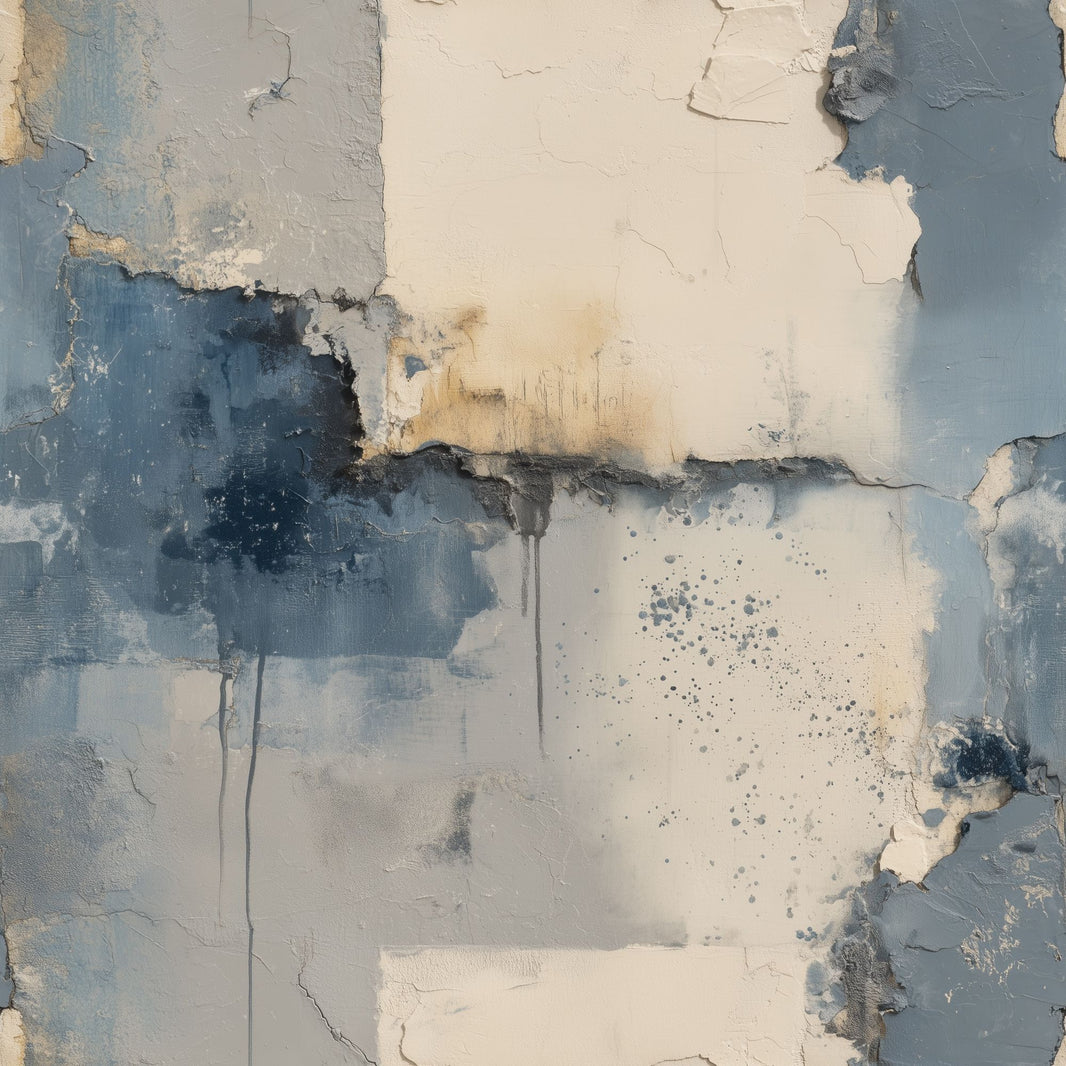 Textured Plaster Wallpaper Blue Gray Distressed Wall Removable Wall Decor pattern artwork