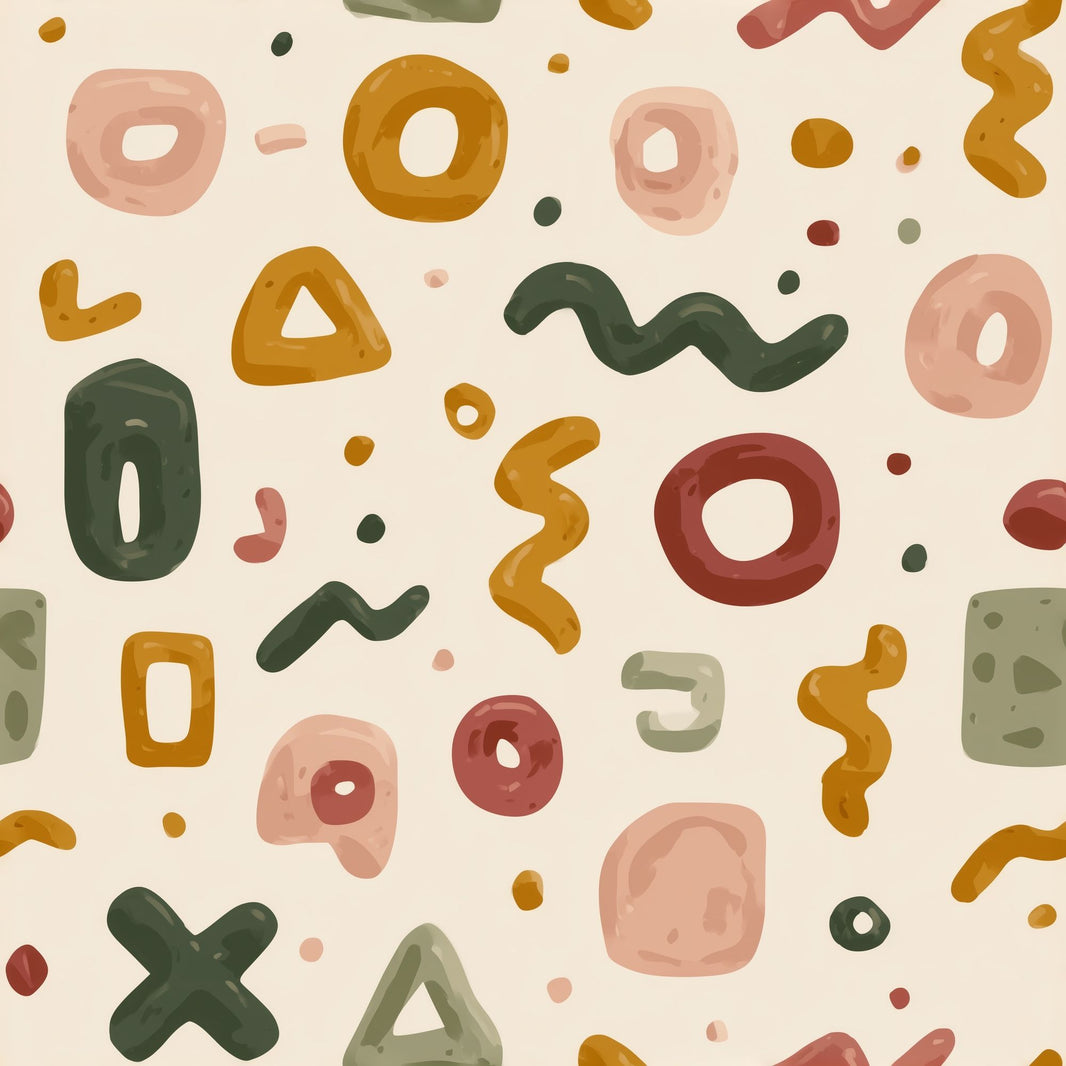 Abstract Wallpaper Geometric Shapes Removable Earth Tones Wall Double Roll pattern artwork