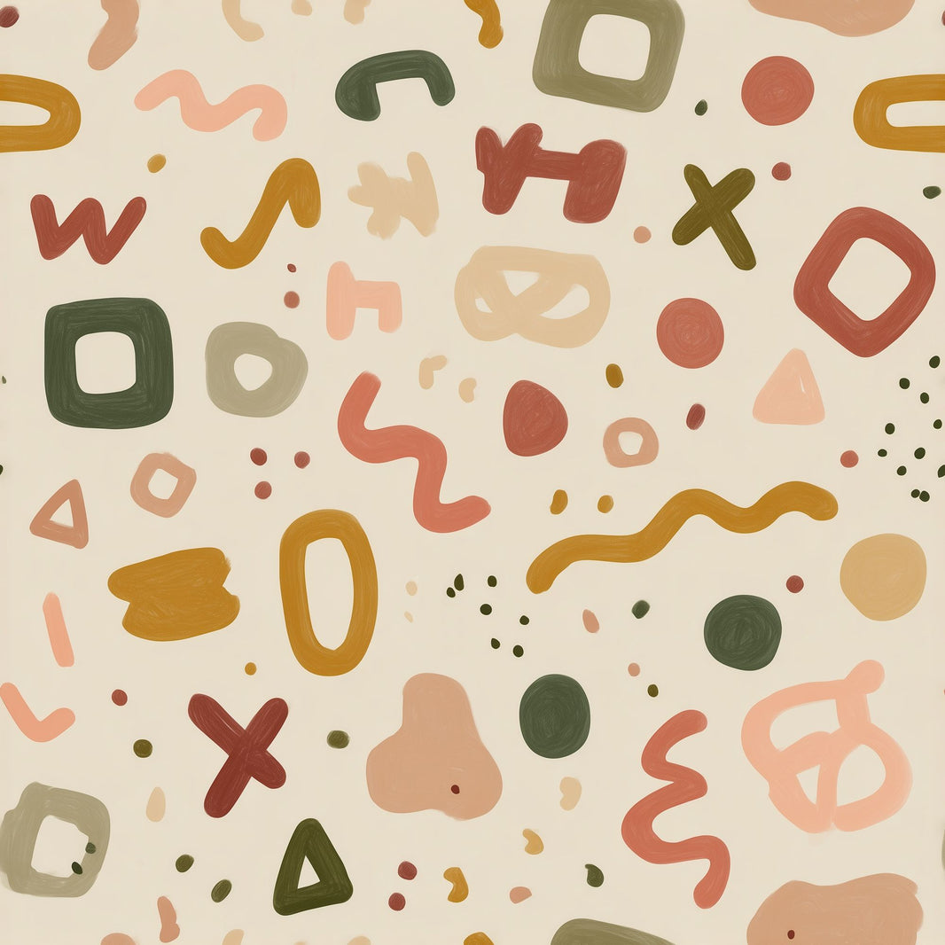 Abstract Wallpaper Geometric Shapes Earth Tones Decorative Mural pattern artwork