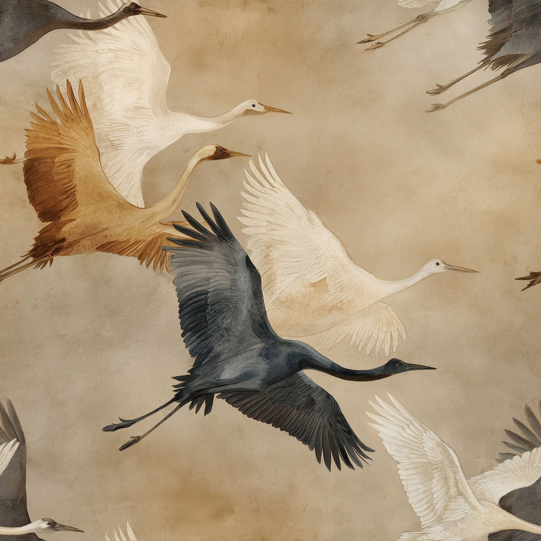 Paper Texture Wallpaper Crane Neutral Removable Wall Decor pattern artwork